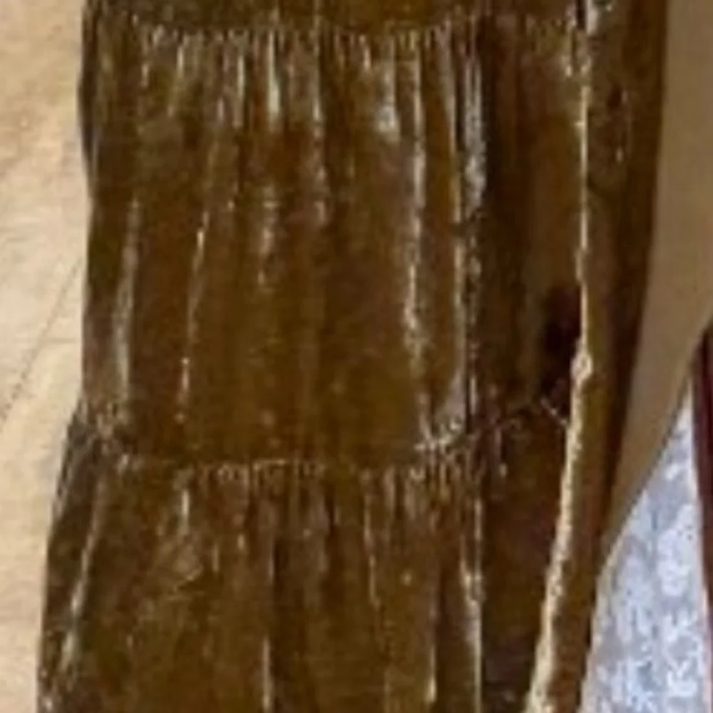Anthropologie Gold Velvet High Low Dress - Picture 3 of 7